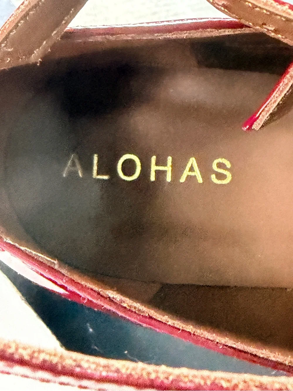 ALOHAS Luke Leather Ballet Ballerina Flats Wine Burgundy Size 38 US 7-7.5
